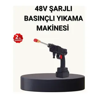 Taşınabilir Basınçlı Yıkama Makinesi – 5m Hortumlu, Köpük Şişeli, 48v Güçlü