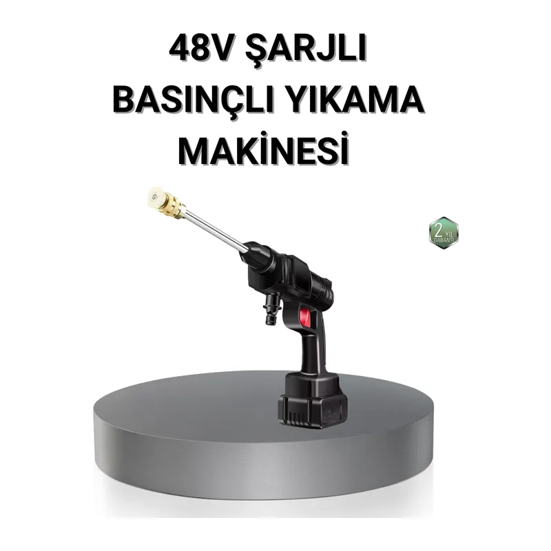 Kablosuz Basınçlı Yıkama Makinesi – 48v Güçlü Motor, 2 Pil Ve Köpük Hazneli