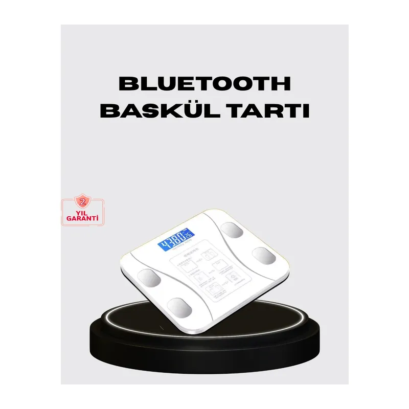 Akıllı Dijital Baskül – Bluetooth Bağlantılı, 8 Ölçüm Verili, Akıllı Vücut Analiz Tartısı