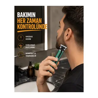 Profesyonel Şarjlı Tıraş Makinesi – 180 Dakika Kullanım, 2.5 Saat Hızlı Şarj, Evrensel Usb Şarj Girişli