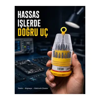 Kompakt Tornavida Seti Elektronik Cihaz Tamiri İçin