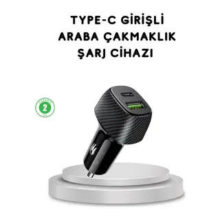 38w Araç Şarj Cihazı Type-c Pd Usb Hızlı Şarj Çift Port
