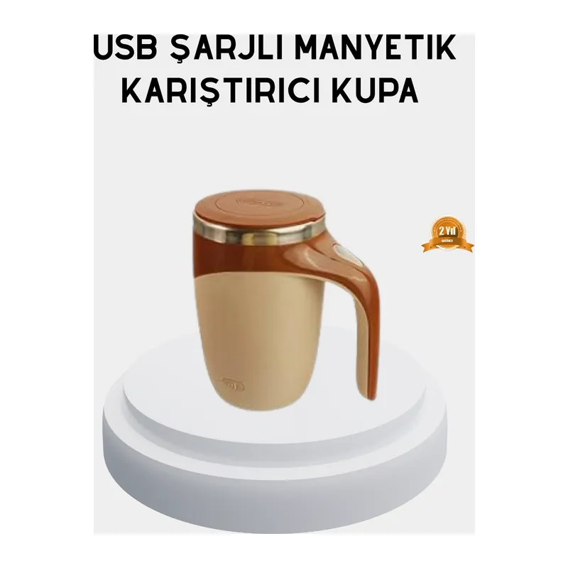 Şarjlı Otomatik Karıştırıcı Kupa Manyetik Mix Kupa Paslanmaz Çelik İç Astar