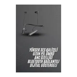 100 Saat Bluetooth Kulaklık Dijital Göstergeli Anc Özelliği Kablolu