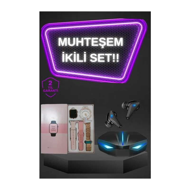 Kadınlar İçin Dokunmatik Ekran Akıllı Saat Ve Kablosuz Bluetooth Kulaklık Anc Özelliği