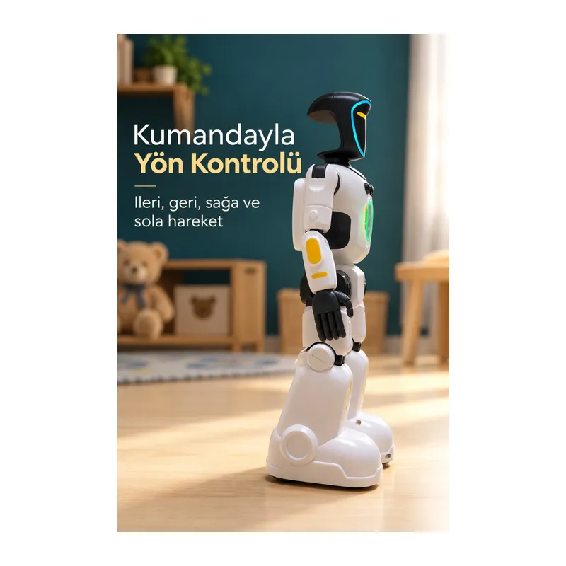 Işıklı Robot Oyuncak Renkli Yüz Ve Göğüs Aydınlatmalı