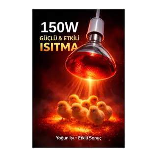150w Isıtıcı Ampul Kırmızı Isı Lambası Civciv Kümes Kuluçka E27 Duy Isıtma Ampulü