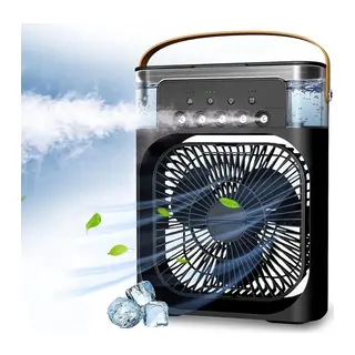 Taşınabilir Işıklı 5 Spreyli Vantilatör Buzlu Buharlı Vantilatör Mini Fan Nemlendirici