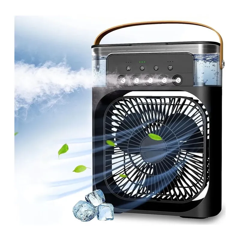 Taşınabilir Işıklı 5 Spreyli Vantilatör Buzlu Buharlı Vantilatör Mini Fan Nemlendirici