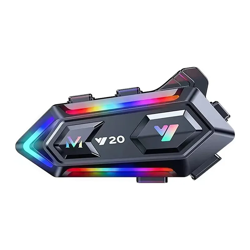 Y20 Motor Kurye Kask Kulaklık Rgb Modlu Bluetooth Motosiklet Kulaklık 5.3 Bluetooth Interkom