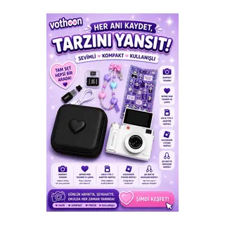 4k Çantalı Dijital Retro Video Kamera 48mp 16x Zoom Işıklı (32gb) Kart Dijital Fotoğraf Makinesi Beyaz