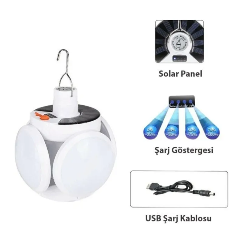 Polizei P-038 Solar Güneş Enerji Ve Usb Sarjli 5 Kanatlı