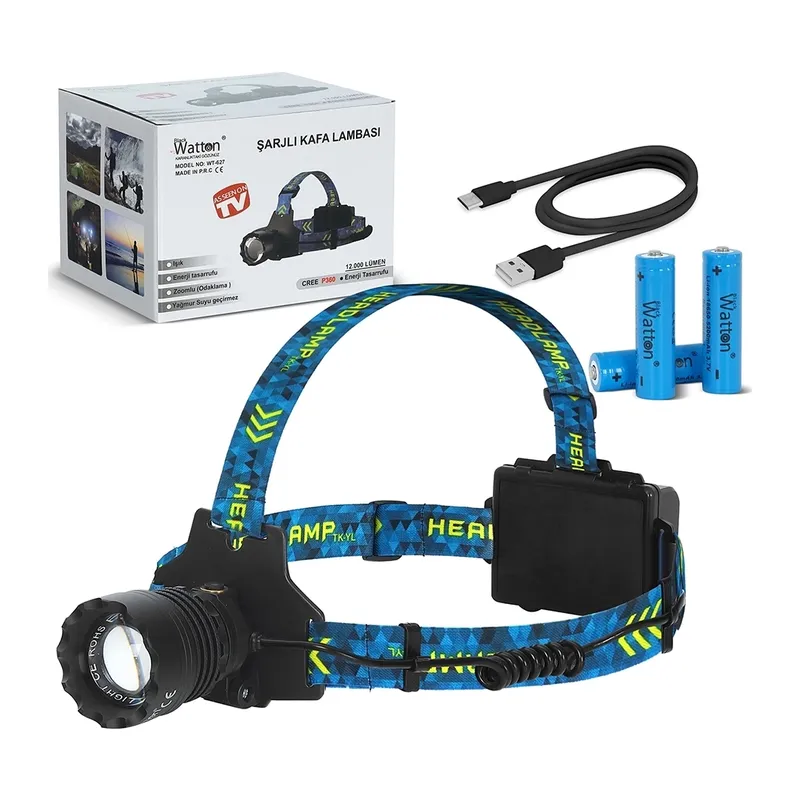Cree P360 - 12,000 Lümen Şarjlı Kafa Lambası Wt-627