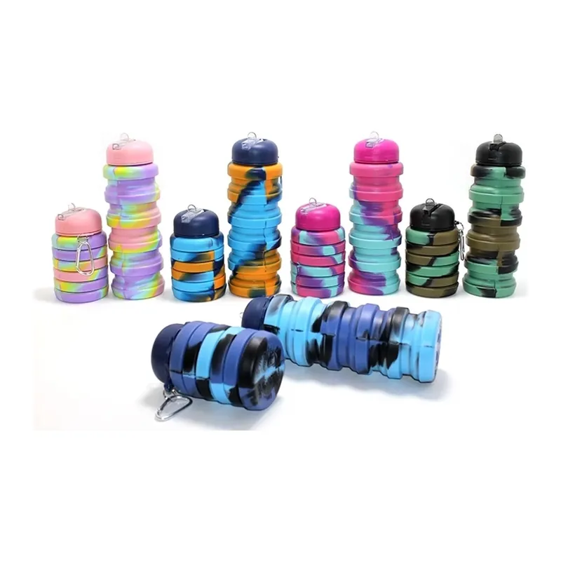 Katlanabilir Portatif Silikon Su Şişesi 500 Ml Alk3140
