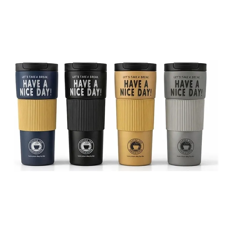 600 Ml Have A Nice Day" 600 Ml Çift Katmanlı Paslanmaz Çelik Termos Mug Alk4624