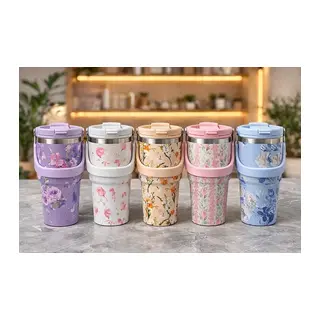 700 Ml Taşıma Kulplu Paslanmaz Çelik Termos Mug - Vakumlu Isı Yalıtımlı Bardak Alk4629