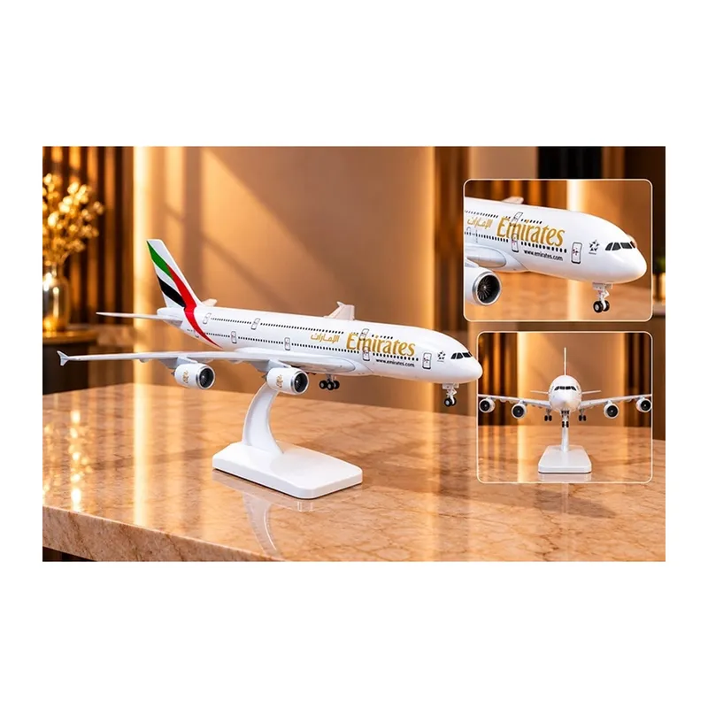 Metal Emirates Airbus Yolcu Uçağı Maketi Standlı Dekoratif Alk6140