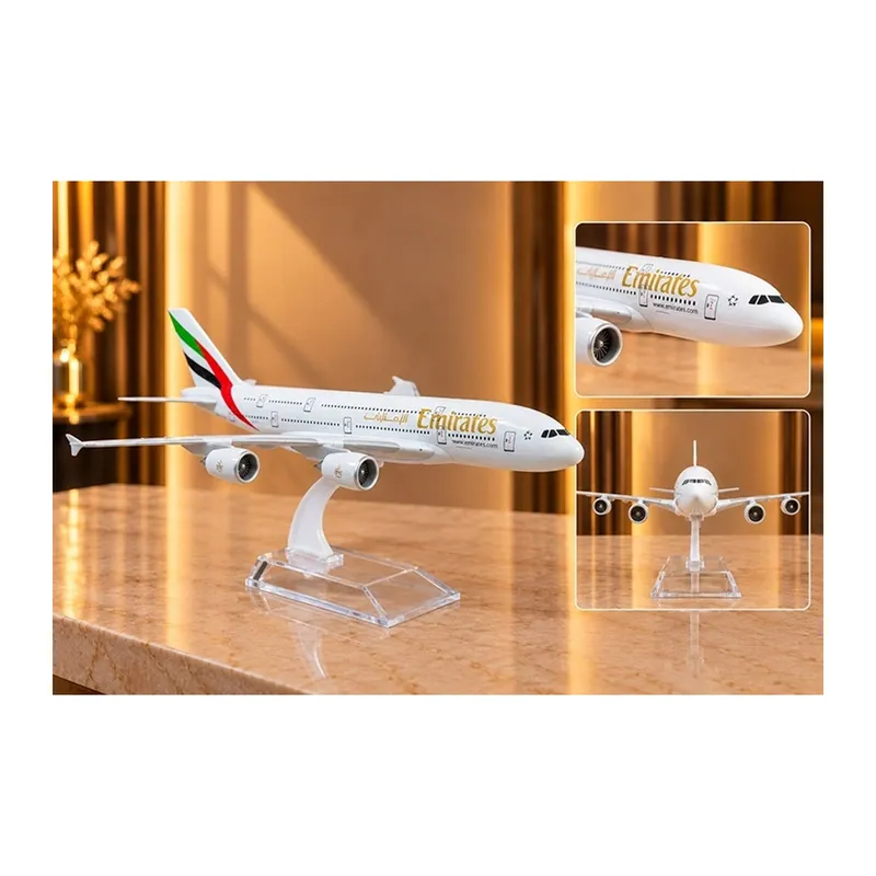 Metal Emirates Airbus Yolcu Uçağı Maketi Standlı Dekoratif Alk6141