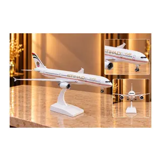 Metal Etihad Airways Yolcu Uçağı Maketi Standlı Dekoratif Alk6148