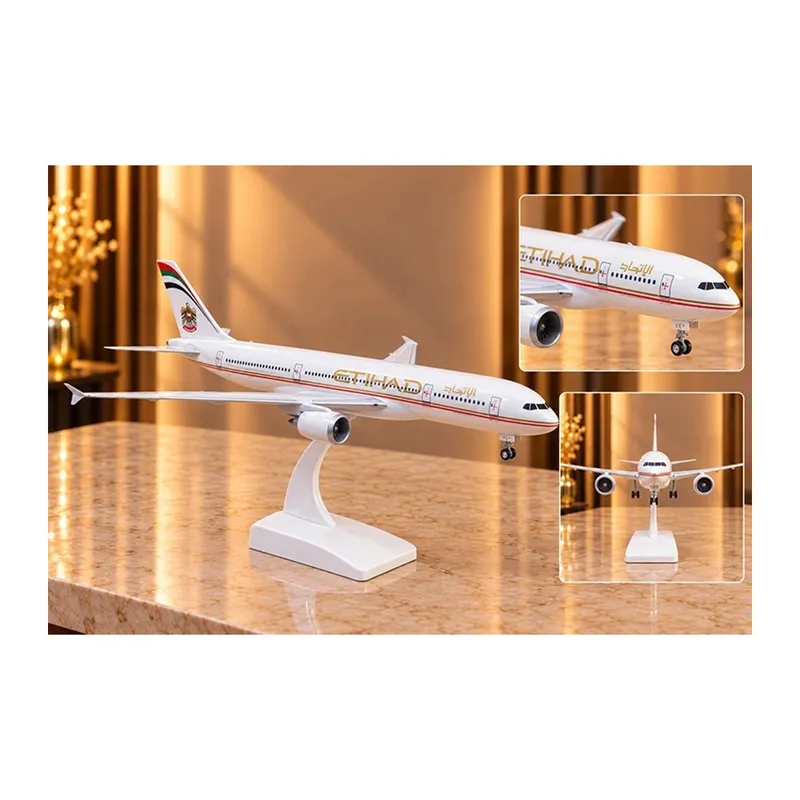 Metal Etihad Airways Yolcu Uçağı Maketi Standlı Dekoratif Alk6148