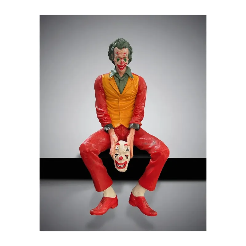 Joker Palyaço Maskeli Oturan Dekoratif Figür 24 Cm Alk6607
