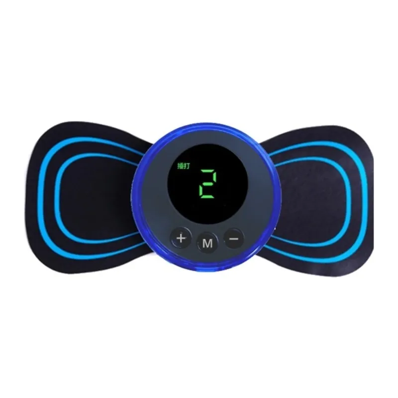 8 Modlu Mini Şarjlı Kelebek Lcd Ekran Ems Boyun Omuz Kol Sırt Elektrikli Masaj Bantı Kas Stimülatörü
