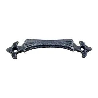 Antika Tarz Dekoratif Pirinç Lale Mobilya Kulbu - 27x115 Mm, Oksit