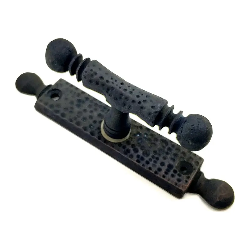 Antika Tarz Dekoratif Pirinç Misket Pencere Kolu - 165x32 Mm, Oksit