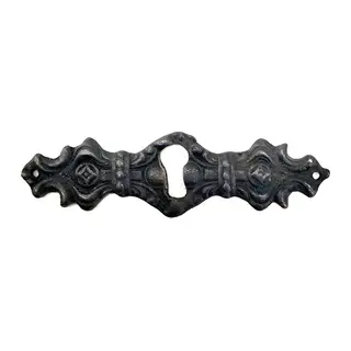 Antika Tarz Dekoratif Pirinç Anahtar Ağızlığı - 28x104mm, Oksit
