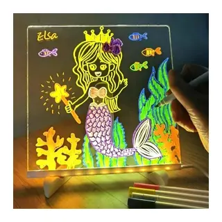 Led Aydınlatmalı Yazı Ve Çizim Tahtası - Küçük Boy 20x20 Cm