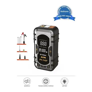 8000 Mah Taşnabilir Dijital Ekranlı Araç Akü Takviyeli,powerbank,ışıklı Oto Hava Kompresörü
