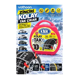 Kolay Tak Çıkar Kar Zinciri 12 Mm – Binek, Hafif Ticari, Suv Ve Jeep Araçlara Uyumlu Pratik Montaj