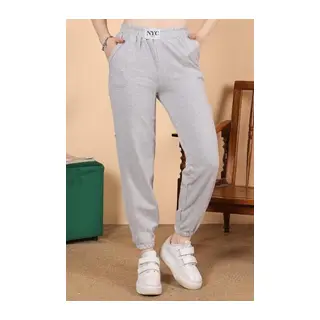 Rahatlığın Şıklığı Tarz Gri Paçası Lastikli Eşofman Altı - Gri / 2XL
