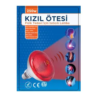 250w Kızılötesi (infrared) Isıtıcılı Fizik Tedavi Lambası (kırmızı Işık) E27 (kalın Duy)