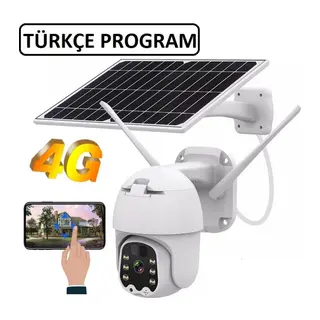 Sim Kartlı 4g Ptz 360 Hareketli Solar Güneş Enerjili 1080p Kamera Türkçe Program Son Sürüm