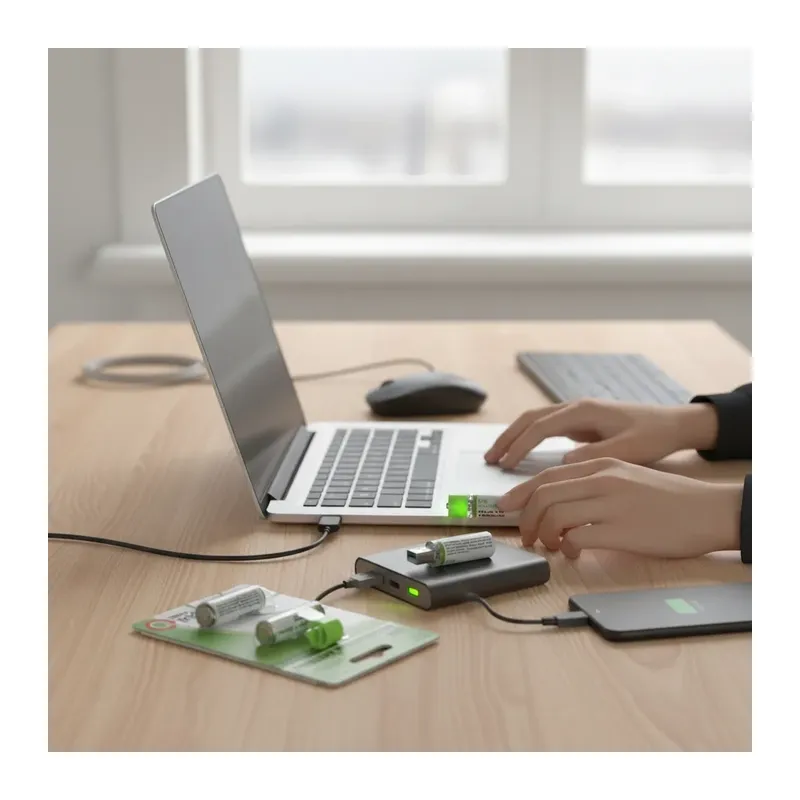 Usb İle Şarj Olabilen 2 Li 1450 Mah Lityum Kalın Şarjlı Kalem Pil