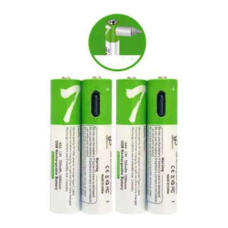 Type-c İle Şarjolabilen 4 Lü Aaa 1.5v Lityum İnce Şarjlı Kalem Pil 750 Mah Uzun Ömürlü