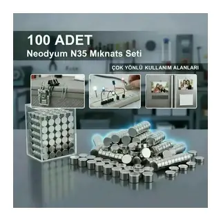 100 Lü 8x3mm Yuvarlak Neodyum Mıknatıs