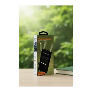 10000mah Güneş Enerjili Taşınabilir Şarj Cihazı - Çift Led Fenerli, Lcd, 2 Usb-c Powerbank