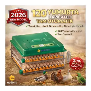 Ep120 Yumurta Kapasiteli Tam Otomatik Kuluçka Makinesi - Yeni Nesil Harici Suluklu, Dijital Nem Ve Sıcaklık Göstergeli