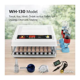 Wh-130 Kuluçka Makinesi -tavuk Kaz Hindi Ördek Ve Kuş Türleri Uyumlu Yedek Motor Hediyeli