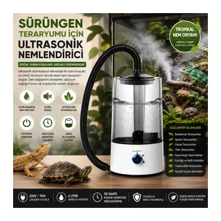 Sürüngen Teraryumu Nemlendirici Sis Makinesi - Ultrasonik Otomatik Buhar Üretici | Bukalemun, İguana, Gecko İçin