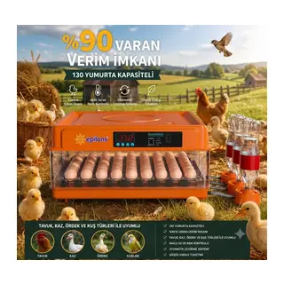 Tam Otomatik Kuluçka Makinesi 130 Yumurta Kapasiteli | Akıllı Isı Ve Nem Kontrolü | Otomatik Yumurta Çevirme | Otomatik Su Sistemi | Ayarlanabilir Viyol
