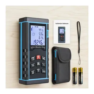 40 Metre Hassas Lazermetre Ölçer Lcd Dijital Ekran Su Terazili Lazerli Mesafe Ölçüm Cihazı