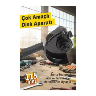 Matkap Ucuna Takılabilen Çok Amaçlı Taşlama Ve Sunta Kesim Diski Aparatı Sert Plastik Seti 115 Mm