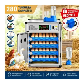 My280 Kapasiteli Profesyonel Tam Otomatik Kuluçka Makinesi | Çift Nem Kontrol Sistemi, Otomatik Su Tamamlama Ve Çevirme