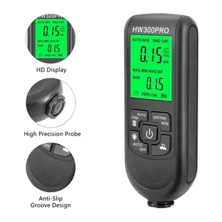 Hw-300pro Araba Boyası Film Otomatik Kalınlık Ölçer 0-2000um Fe & Nfe Kaplama Kalınlık Test Cihazı M