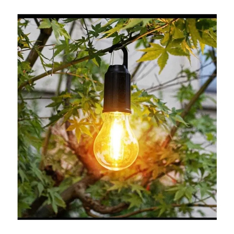 Taşınabilir Şarjlı Led Ampül Outdoor Kamp Bahçe Lambası 10w Askılı Kırılmaz Led Işık