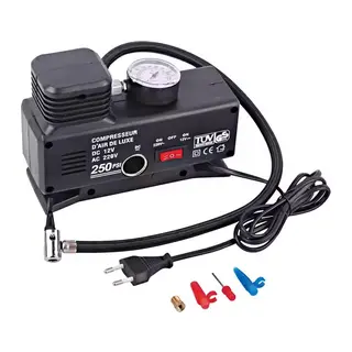 220 Volt-12 Volt 250 Psi Psi Kompresör Lastik Hava Şişirme Oto Pompası Fişli Çakmaklıklı