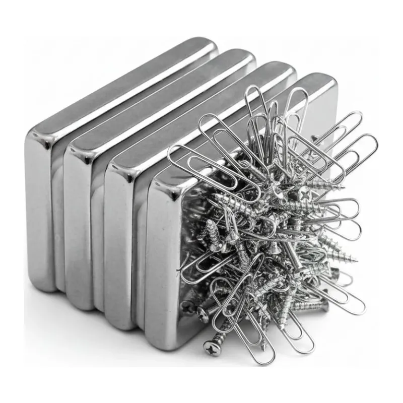2 Adet 40x20x5mm Neodyum Magnet Güçlü N35 Mıknatıs Köşeli Nikel Kaplama